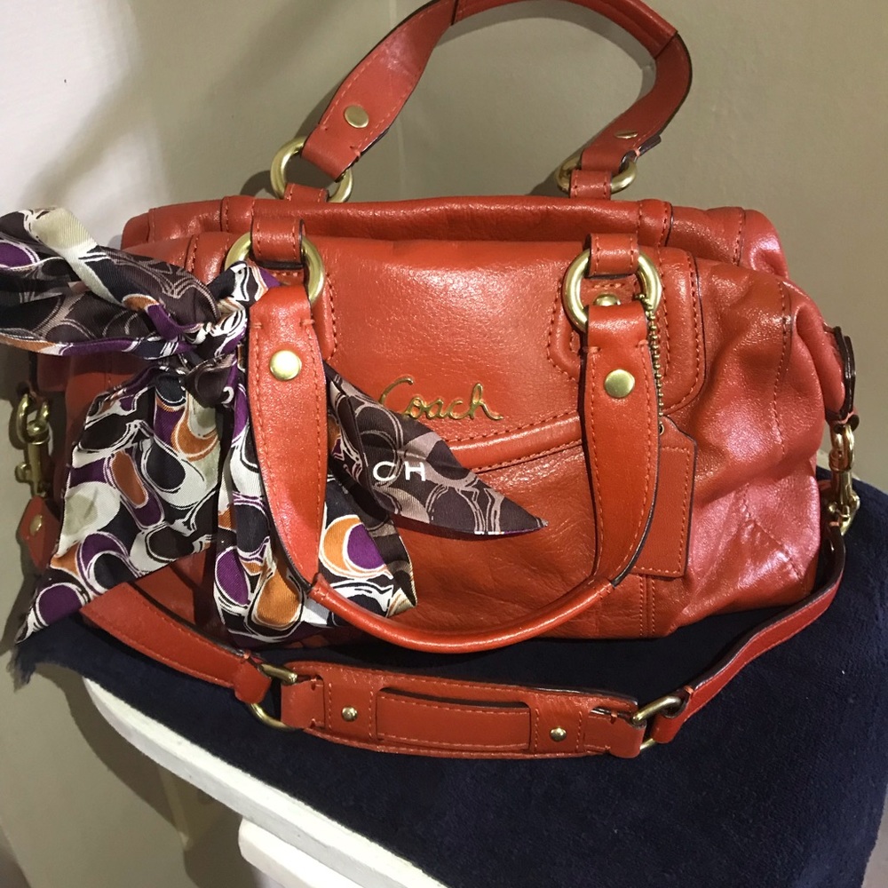 Coach Ashley Burnt Orange convertible satchel